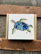 Sea Turtle Coaster (4x4) – Coastal & Table Accents
