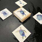 Sea Turtle Coaster (4x4) – Coastal & Table Accents