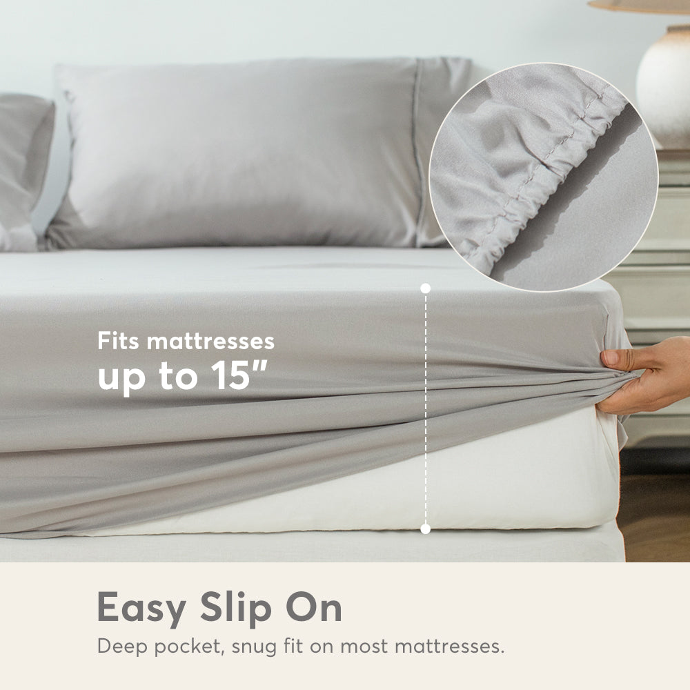 Kasentex Lightweight Sheet Set Twin/Full/Queen/King - Breathable Deep Pocket Bed Sheets with Pillowcases