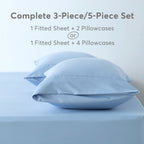 Kasentex Lightweight Sheet Set Twin/Full/Queen/King - Breathable Deep Pocket Bed Sheets with Pillowcases