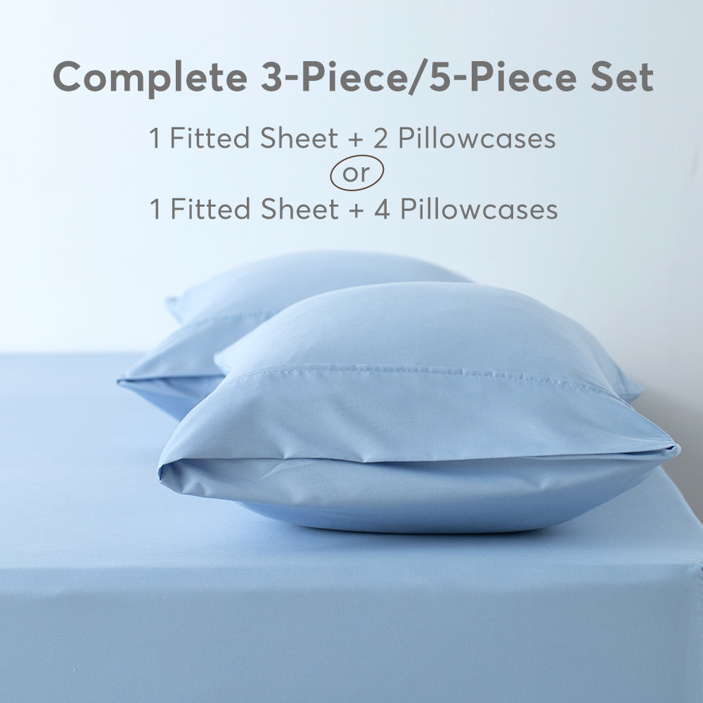Kasentex Lightweight Sheet Set Twin/Full/Queen/King - Breathable Deep Pocket Bed Sheets with Pillowcases