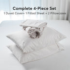 Kasentex Lightweight Duvet Cover Set - Breathable Bedding Set with Shams