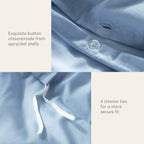 Kasentex Lightweight Duvet Cover Set - Breathable Bedding Set with Shams