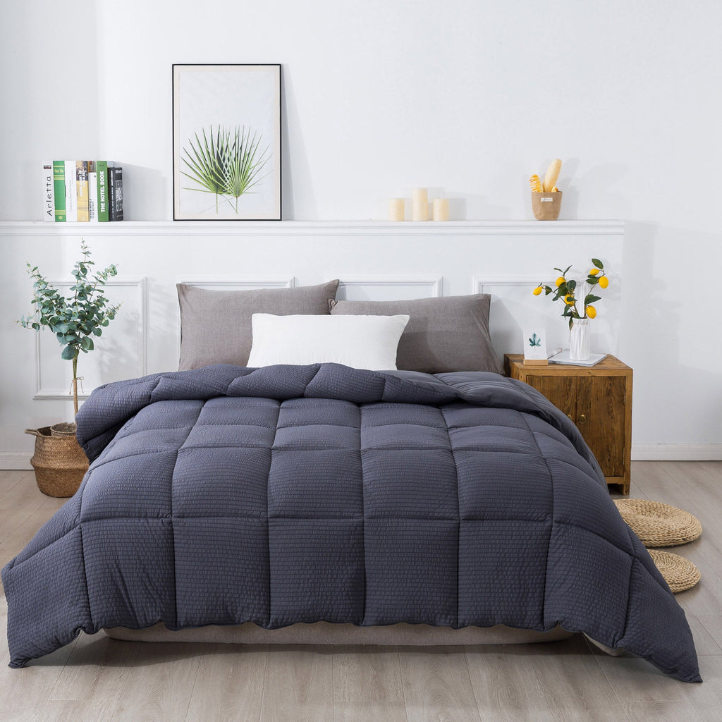 Kasentex Reversible All-Season Comforter Twin/Queen/King - Cozy Down Alternative Bedding