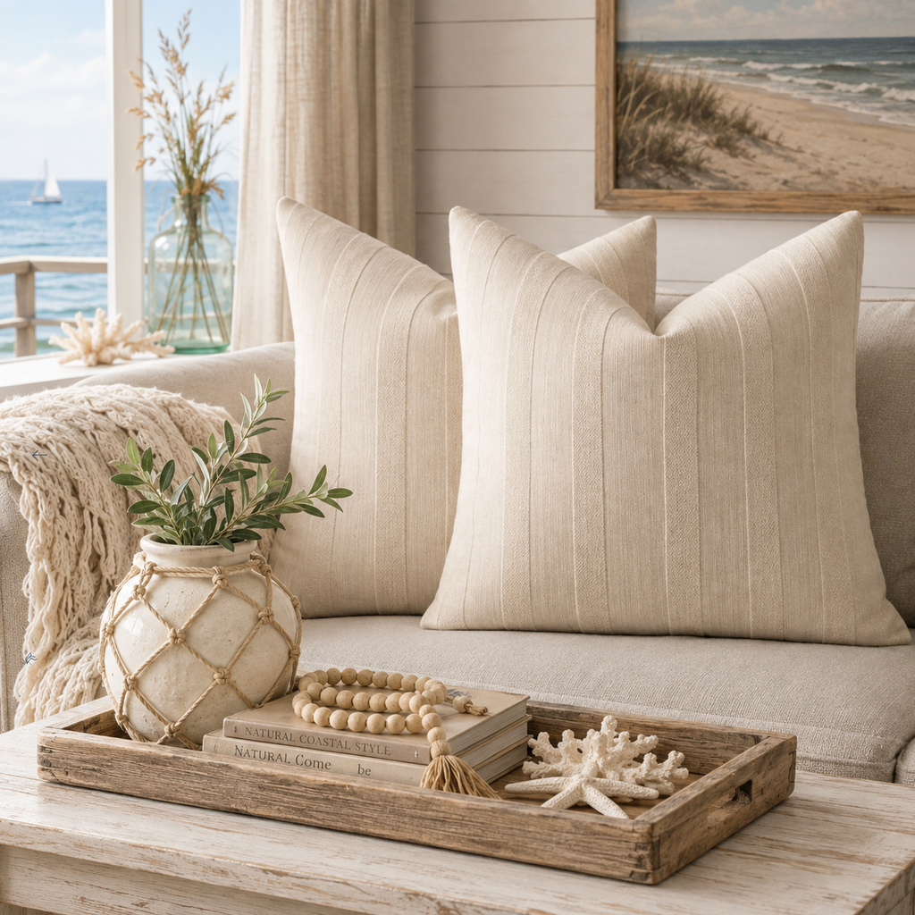 Sandbar Textured Stripe Pillow Covers – Set of 2
