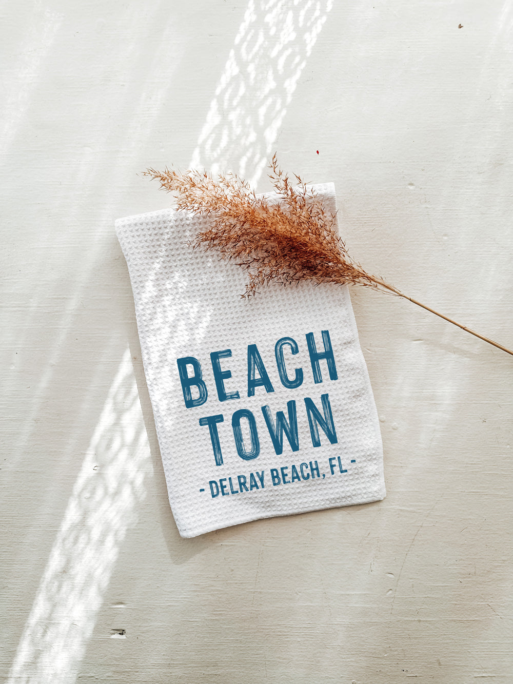 Beach Town Custom Tea Towel