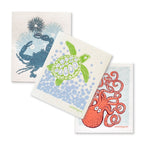 Bundle of 3 Swedish Dishcloths | Sea turtle/ Crab/ Octopus