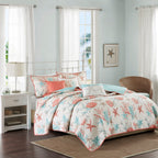 Coral Cove Coastal Quilt Set – 6 Piece