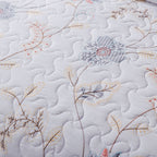 Tache Coastal Cottage Embroidered White Blue Yellow Floral Cotton Patchwork Quilt Set (JHW-668)