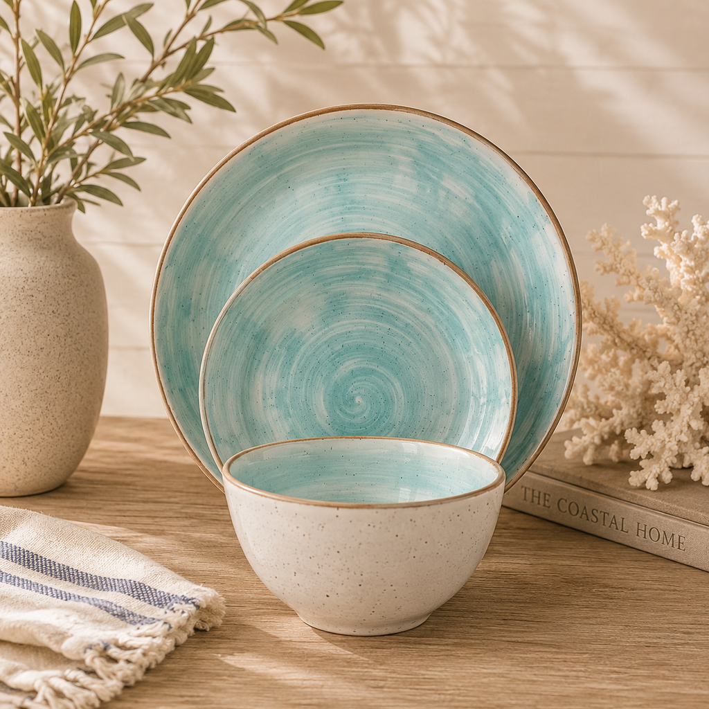 Cabana Turquoise Dinnerware - 20 Piece Set